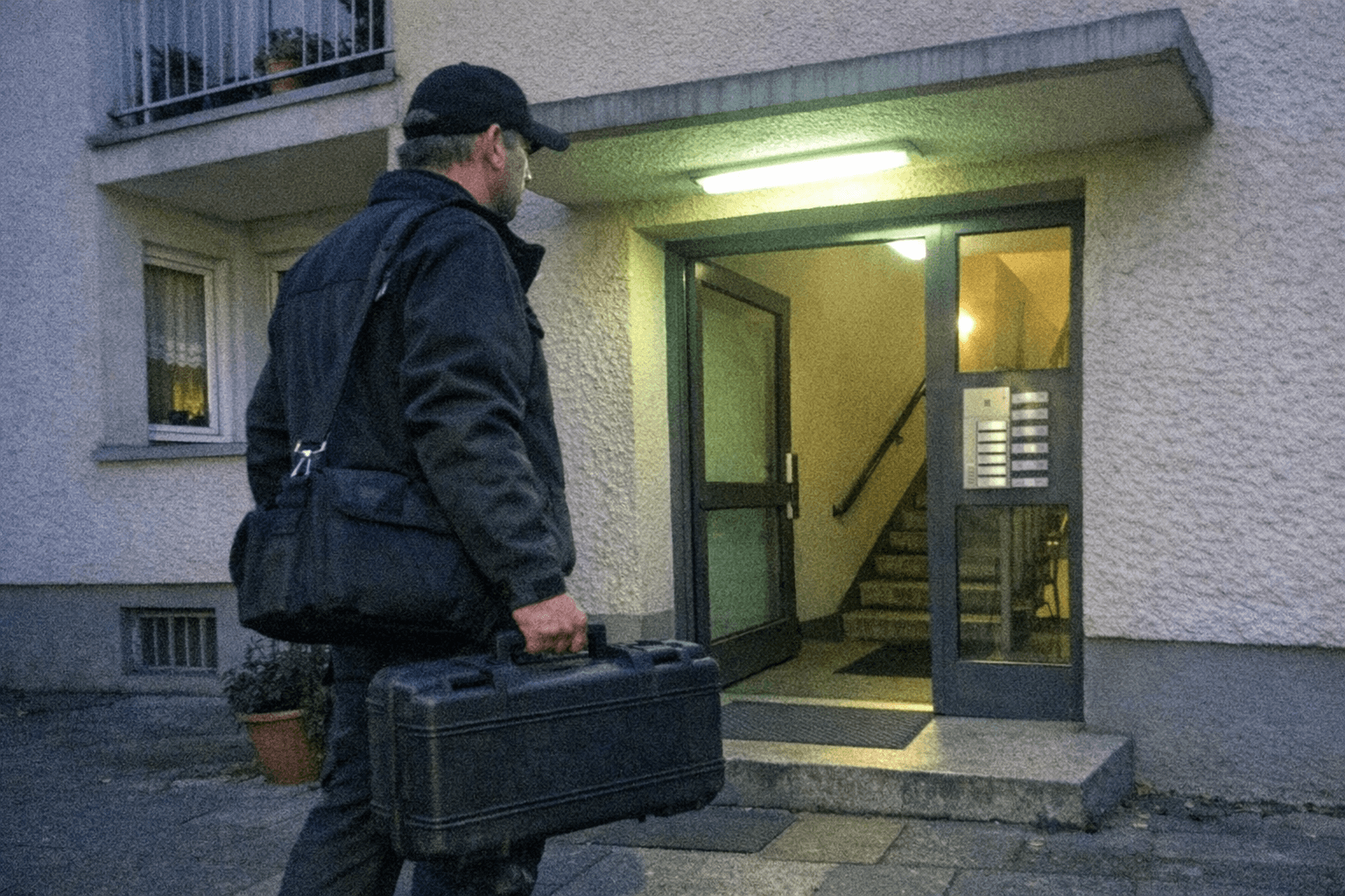 Elektriker erreicht Wohnhaus in Auf der Jücht nach Stromausfall und bereitet Notdienst-Einsatz vor.